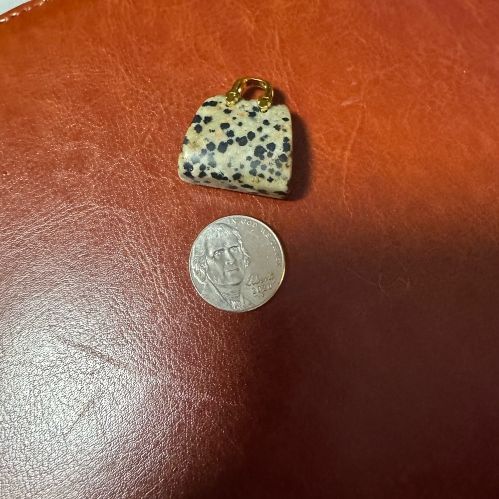 Dalmatian Stone Miniature Purse Charm
